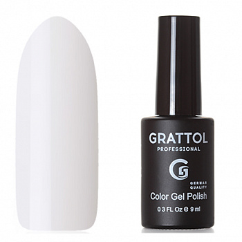 Фото гель-лак №01 color gel polish white 9 мл, grattol