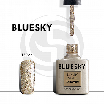 Фото гель-лак №519 luxury silver 10 мл, bluesky