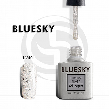 Фото гель-лак №401 luxury silver 10 мл, bluesky