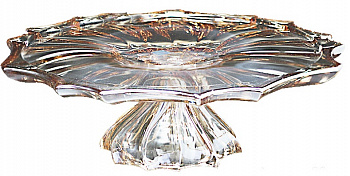Фото подставка для торта стеклянная 33 см. gold lenardi 588-220