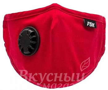 Фото маска красная защитная со сменным угольным фильтром fsk