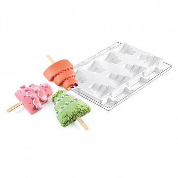Фото силиконовая форма steccoflex эскимо 8 шт.+ поднос wedding stick silikomart
