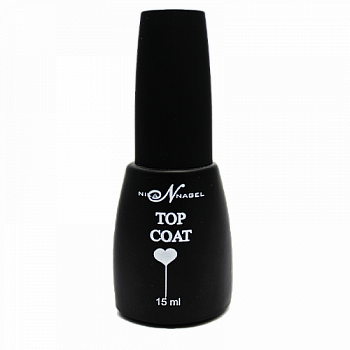 Фото топ с липким слоем для дизайна top coat 15 мл, nika nagel