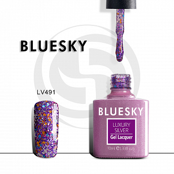 Фото гель-лак №491 luxury silver 10 мл, bluesky