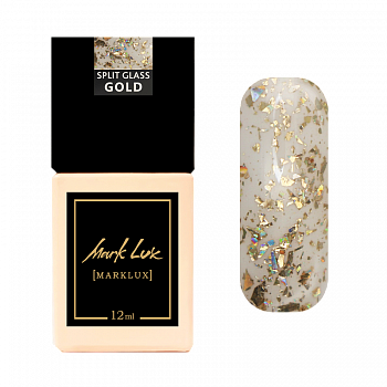 Фото гель-лак marklux split glass gold 12 мл, nika nagel