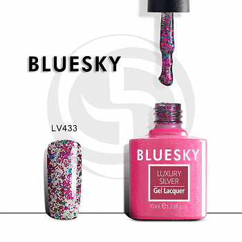 Фото гель-лак №433 luxury silver 10 мл, bluesky