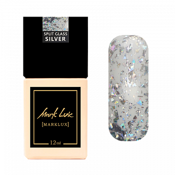 Фото гель-лак marklux split glass silver 12 мл, nika nagel