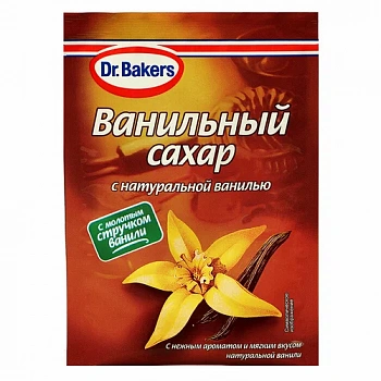 Фото сахар ванильный с натуральной ванилью dr.bakers, 9 гр.