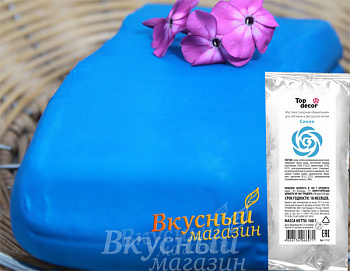 Фото паста для лепки мастика топ продукт синяя, 100 гр.