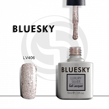 Фото гель-лак №406 luxury silver 10 мл, bluesky