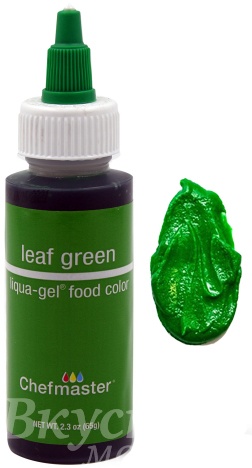 Фото краска зеленый лист гелевая leaf green liqua-gel chefmaster, 65 гр.