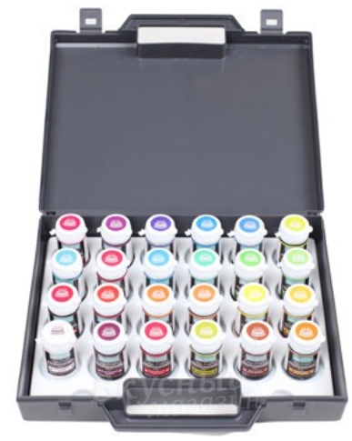 Фото краски профессиональные сухие набор squires kitchen, 24 цвета по 4 гр.