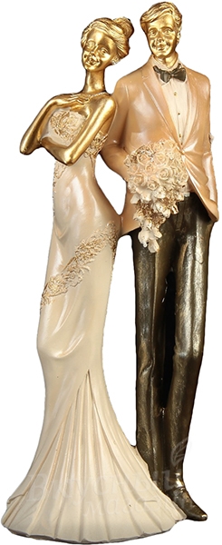 Фото украшение пластиковое жених и невеста золотые 24,5 см.