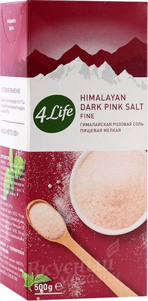Фото соль гималайская розовая мелкого помола 4 life ittefaq trading, 500 гр.