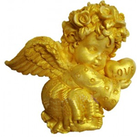 Фото молд для шоколада/мастики силиконовый ангел с сердцем 8х8 см.