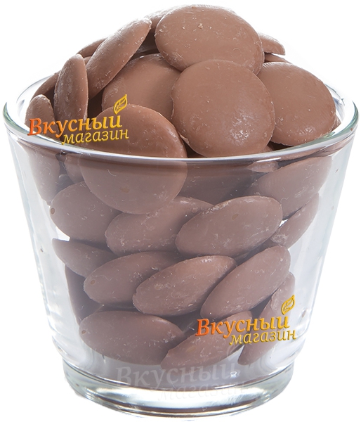 Фото шоколад молочный 35% какао в галетах ls35g belcolade, 500 гр.