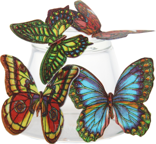 Фото вафельные бабочки микс, 10 шт.