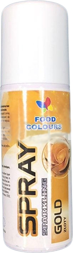 Фото краска сияющая в виде спрея золотая gold food colours, 250 мл.