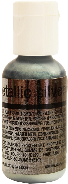 Фото краска сияющая серебряная metallic silver chefmaster, 18 гр.