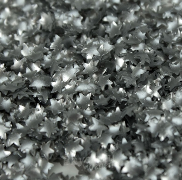 Фото блестки съедобные звезды серебро edible dark silver stars raindow dust, 1,4 гр.