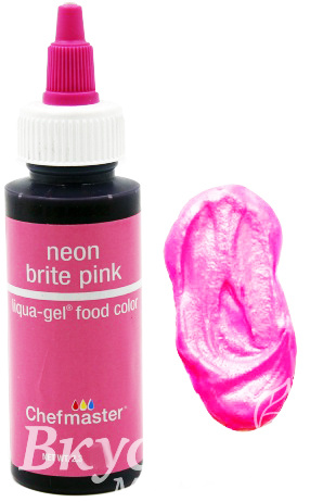 Фото краска розовый неон гелевая neon brite pink liqua-gel chefmaster, 298 гр.