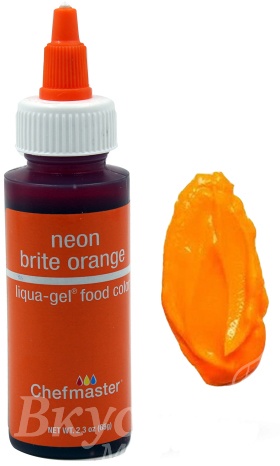 Фото краска оранжевый неон гелевая neon brite orange liqua-gel chefmaster, 65 гр.