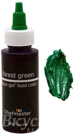 Фото краска зеленый лес гелевая forest green liqua-gel chefmaster, 65 гр.