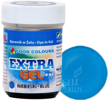 Фото краска синяя гелевая паста blue extra gel food colours, 35 гр.