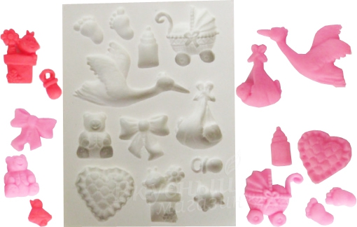 Фото мат для шоколада/мастики силиконовый детские игрушки 12,5х9,5 см.