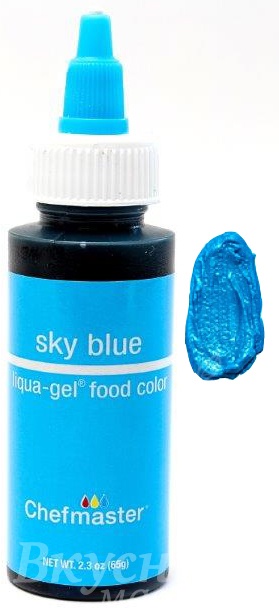 Фото краска голубое небо гелевая sky blue liqua-gel chefmaster, 65 гр. 5016