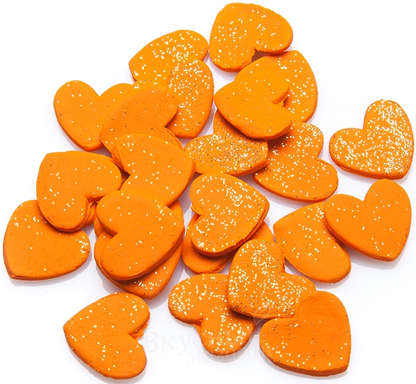 Фото украшение сахарное сердечки оранжевые mp marinovic