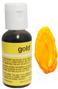 Фото краска золотая гелевая gold liqua-gel chefmaster, 20 гр.