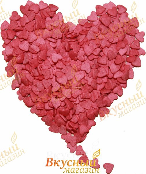 Фото декор сердечки розовые, 100 гр.