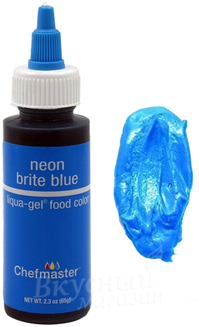 Фото краска синий неон гелевая neon brite blue liqua-gel chefmaster, 65 гр.