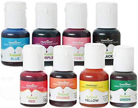Фото краски натуральные гелевые набор liqua-gel natural chefmaster, 8 цветов по 11 гр.