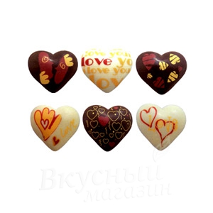 Фото шоколадная форма для декора сердечки t225