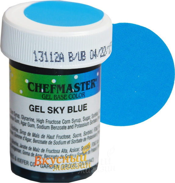 Фото краска голубое небо гелевая концентрир. sky blue chefmaster, 28 гр.