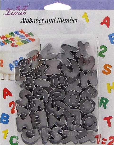 Фото выемка для теста алфавит английский набор 37 шт. alphabet and number zinuo