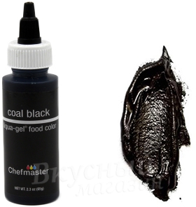 Фото краска черный уголь гелевая coal black liqua-gel chefmaster, 65 гр.