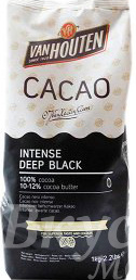 Фото какао-порошок алкализованный 10-12% intense deep black van houten, 1 кг.