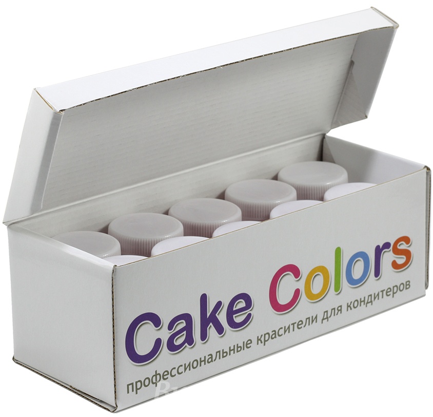 Фото краски водораств. натуральные сухие набор cake colors, 10 цветов по 10 гр.