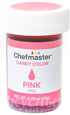 Фото краска гелевая жирорастворимая розовая pink candy color chefmaster, 20 гр.