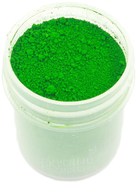 Фото краситель сухой зеленый (тартразин, синий патентованный) жирораств. dinamic, 8 гр.