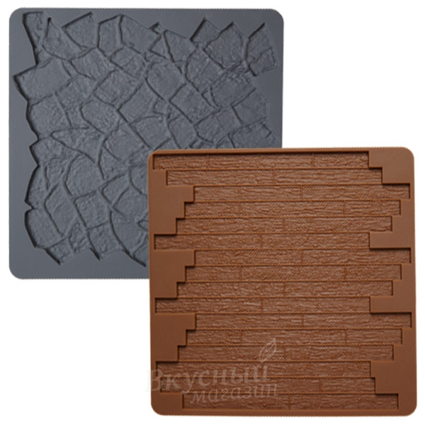 Фото мат для шоколада/мастики силиконовый камень/дерево, 2 шт. wilton 409-2572