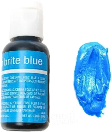 Фото краска синий неон гелевая neon brite blue liqua-gel chefmaster, 20 гр.