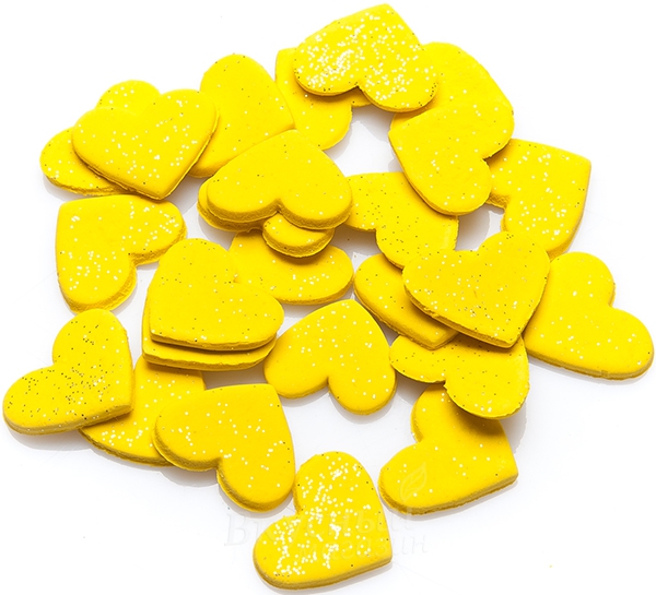 Фото украшение сахарное сердечки желтые mp marinovic