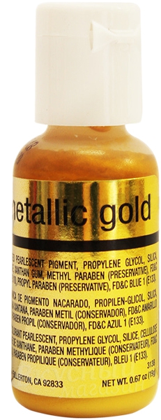Фото краска сияющая золотая metallic gold chefmaster, 18 гр.