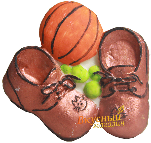 Фото молд для шоколада/мастики силиконовый башмачки и мячик 7х6 см.