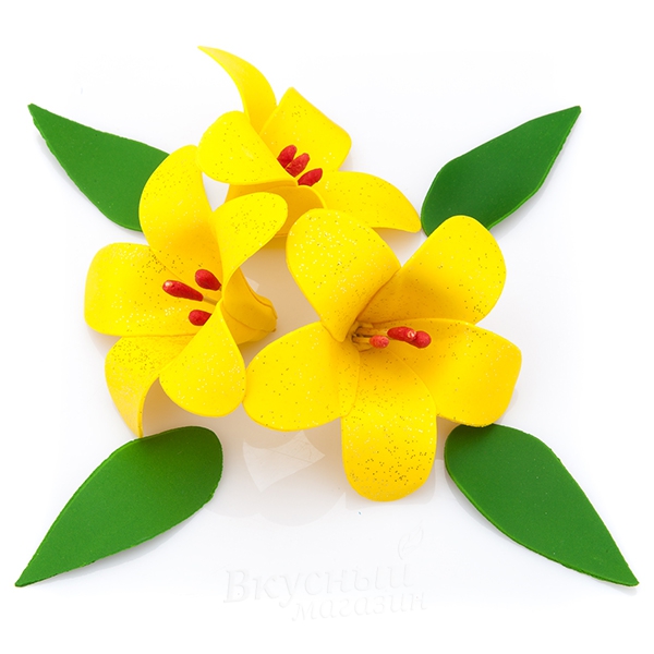 Фото украшение сахарное лилия желтая mp marinovic