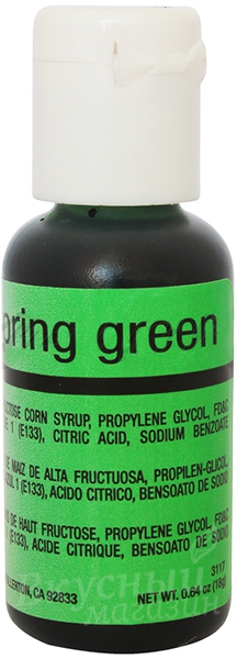 Фото краска для аэрографа зеленая spring green chefmaster, 18 гр.